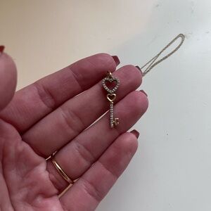 Helzberg Heart Key Gold Necklace